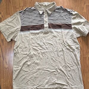 Mossimo Striped Beige and Brown Polo
